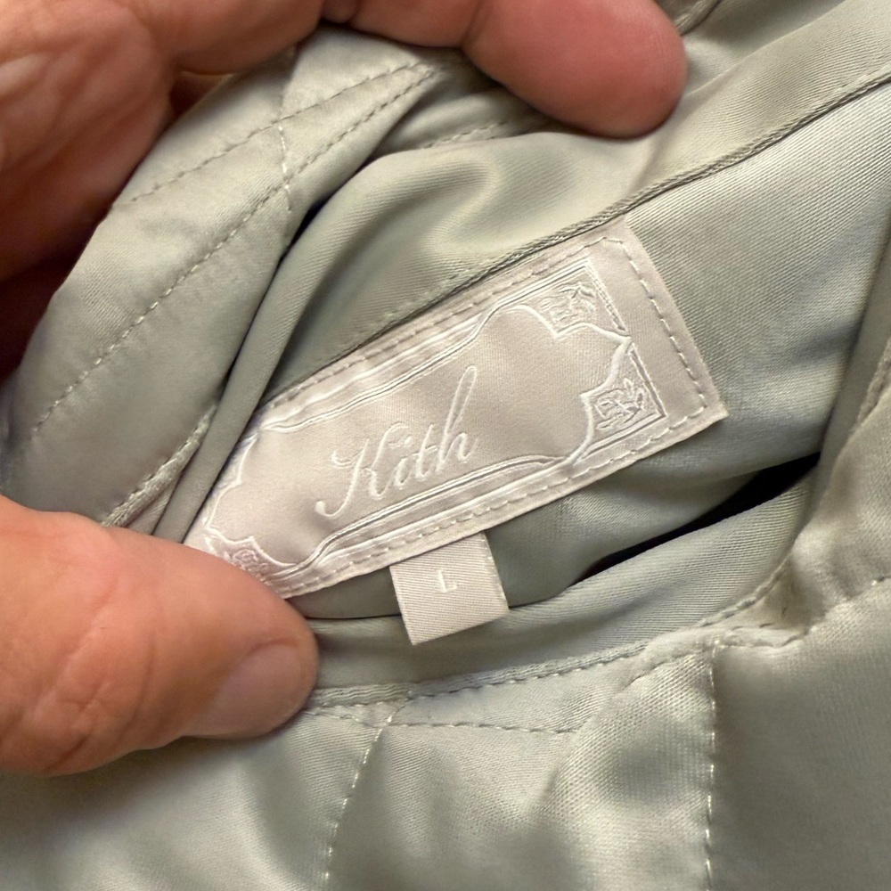 Kith Reversible Quilted Satin Jacket color Seafoam Green size Large - Picture 6 of 8